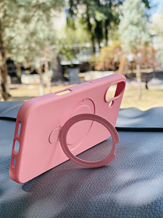 Apple iPhone 16 Plus Kılıf Regal Mgsafe İçi Kadife Soft Standlı Silikon Kapak