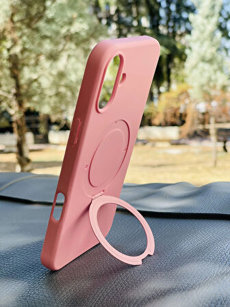 Apple iPhone 16 Plus Kılıf Regal Mgsafe İçi Kadife Soft Standlı Silikon Kapak