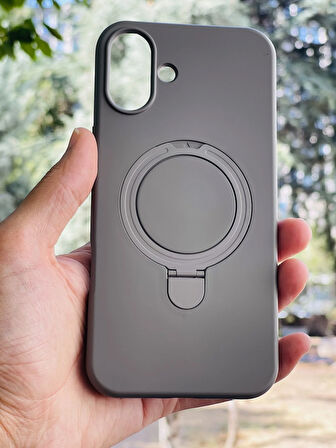 Apple iPhone 16 Plus Kılıf Regal Mgsafe İçi Kadife Soft Standlı Silikon Kapak