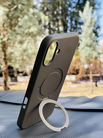 Apple iPhone 16 Plus Kılıf Regal Mgsafe İçi Kadife Soft Standlı Silikon Kapak