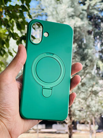 Apple iPhone 16 Plus Kılıf Regal Mgsafe İçi Kadife Soft Standlı Silikon Kapak