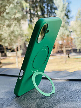 Apple iPhone 16 Plus Kılıf Regal Mgsafe İçi Kadife Soft Standlı Silikon Kapak