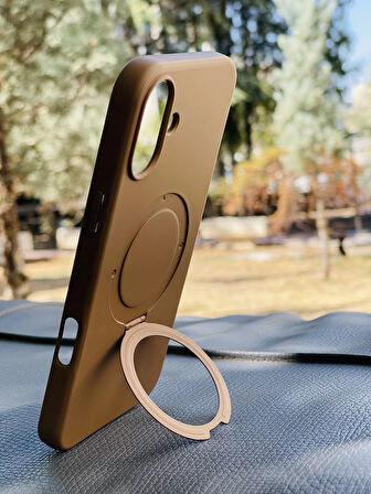 Apple iPhone 16 Plus Kılıf Regal Mgsafe İçi Kadife Soft Standlı Silikon Kapak