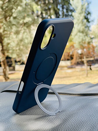 Apple iPhone 16 Plus Kılıf Regal Mgsafe İçi Kadife Soft Standlı Silikon Kapak