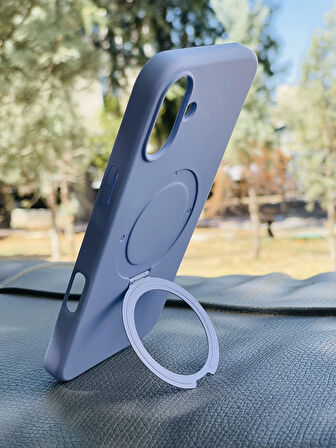 Apple iPhone 16 Plus Kılıf Regal Mgsafe İçi Kadife Soft Standlı Silikon Kapak