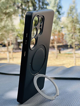 Samsung Galaxy S23 Ultra Kılıf Regal Mgsafe İçi Kadife Soft Standlı Silikon Kapak