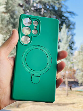 Samsung Galaxy S23 Ultra Kılıf Regal Mgsafe İçi Kadife Soft Standlı Silikon Kapak