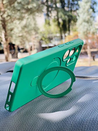 Samsung Galaxy S23 Ultra Kılıf Regal Mgsafe İçi Kadife Soft Standlı Silikon Kapak
