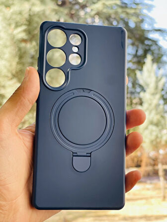 Samsung Galaxy S23 Ultra Kılıf Regal Mgsafe İçi Kadife Soft Standlı Silikon Kapak