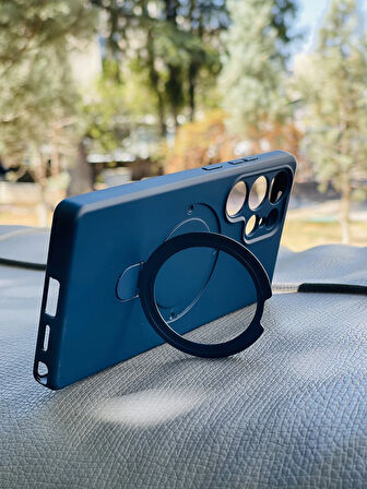Samsung Galaxy S23 Ultra Kılıf Regal Mgsafe İçi Kadife Soft Standlı Silikon Kapak