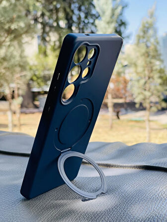 Samsung Galaxy S23 Ultra Kılıf Regal Mgsafe İçi Kadife Soft Standlı Silikon Kapak