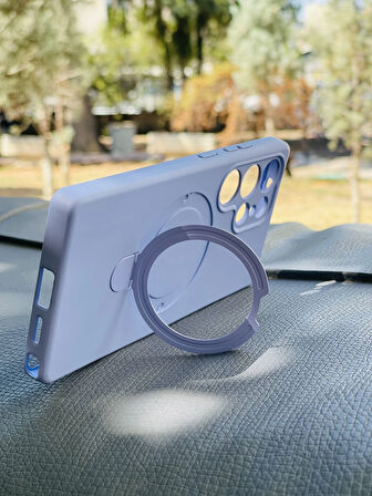 Samsung Galaxy S23 Ultra Kılıf Regal Mgsafe İçi Kadife Soft Standlı Silikon Kapak