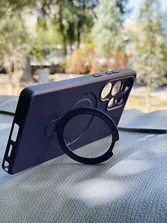 Samsung Galaxy S23 Ultra Kılıf Regal Mgsafe İçi Kadife Soft Standlı Silikon Kapak