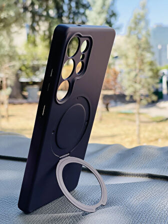 Samsung Galaxy S23 Ultra Kılıf Regal Mgsafe İçi Kadife Soft Standlı Silikon Kapak