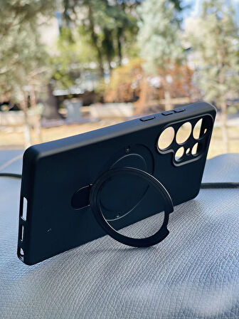 Samsung Galaxy S24 Ultra Kılıf Regal Mgsafe İçi Kadife Soft Standlı Silikon Kapak