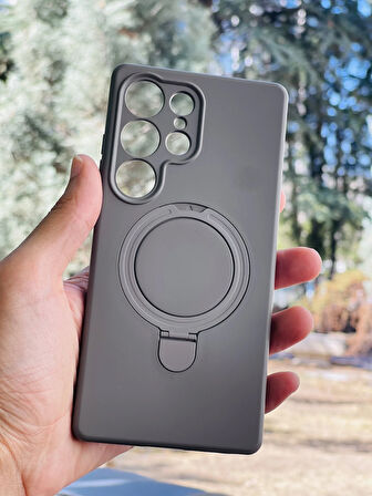 Samsung Galaxy S24 Ultra Kılıf Regal Mgsafe İçi Kadife Soft Standlı Silikon Kapak
