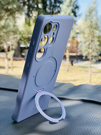 Samsung Galaxy S24 Ultra Kılıf Regal Mgsafe İçi Kadife Soft Standlı Silikon Kapak
