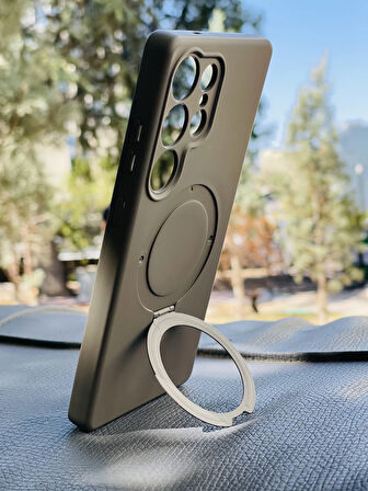 Samsung Galaxy S25 Ultra Kılıf Regal Mgsafe İçi Kadife Soft Standlı Silikon Kapak