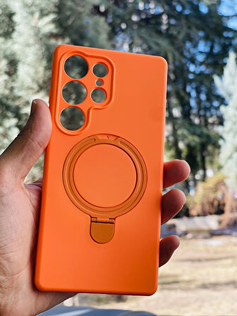 Samsung Galaxy S25 Ultra Kılıf Regal Mgsafe İçi Kadife Soft Standlı Silikon Kapak