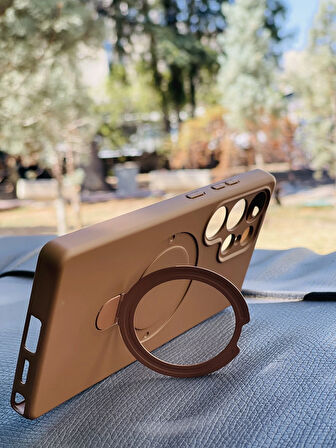 Samsung Galaxy S25 Ultra Kılıf Regal Mgsafe İçi Kadife Soft Standlı Silikon Kapak