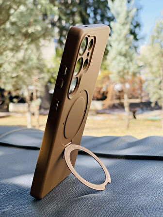 Samsung Galaxy S25 Ultra Kılıf Regal Mgsafe İçi Kadife Soft Standlı Silikon Kapak