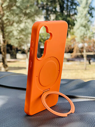 Samsung Galaxy S25 Kılıf Regal Mgsafe İçi Kadife Soft Standlı Silikon Kapak