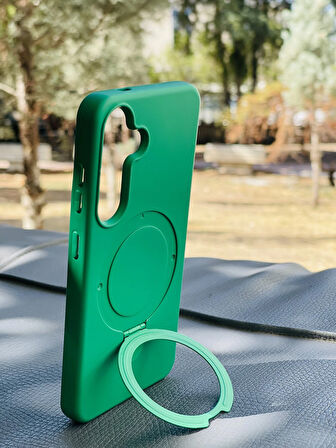 Samsung Galaxy S25 Kılıf Regal Mgsafe İçi Kadife Soft Standlı Silikon Kapak