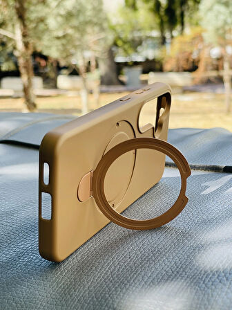 Samsung Galaxy S25 Kılıf Regal Mgsafe İçi Kadife Soft Standlı Silikon Kapak