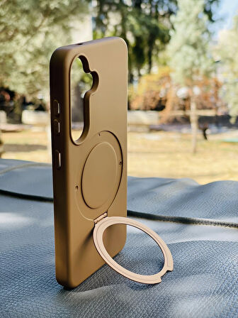 Samsung Galaxy S25 Kılıf Regal Mgsafe İçi Kadife Soft Standlı Silikon Kapak