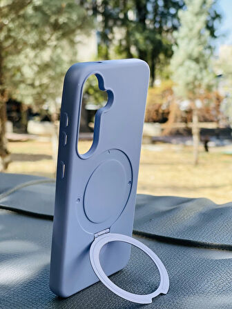 Samsung Galaxy S25 Kılıf Regal Mgsafe İçi Kadife Soft Standlı Silikon Kapak