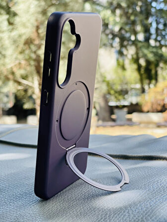 Samsung Galaxy S25 Kılıf Regal Mgsafe İçi Kadife Soft Standlı Silikon Kapak