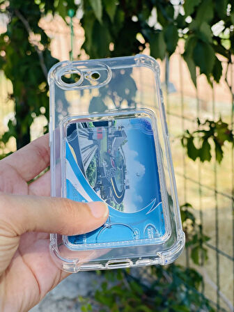 Apple iPhone 16e Kılıf Kartlıklı Lüx Şeffaf Silikon Kapak