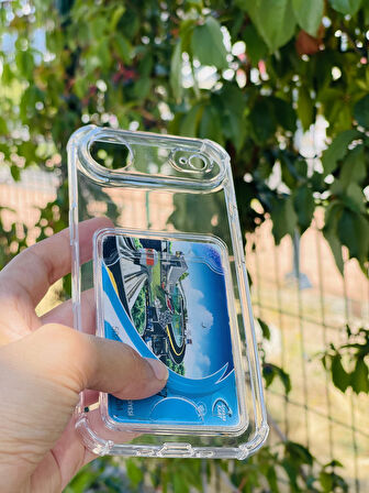 Apple iPhone 17 Air Kılıf Kartlıklı Lüx Şeffaf Silikon Kapak