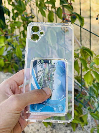 Samsung Galaxy A05 Kılıf Kartlıklı Lüx Şeffaf Silikon Kapak