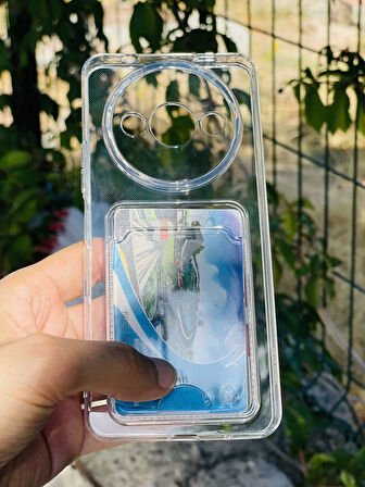 Xiaomi Redmi A3 4G Kılıf Kartlıklı Lüx Şeffaf Silikon Kapak