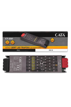 CT-2561v Gold Şerit Led Trafosu 12V DC 200W 17A Metal Kasa Adaptör