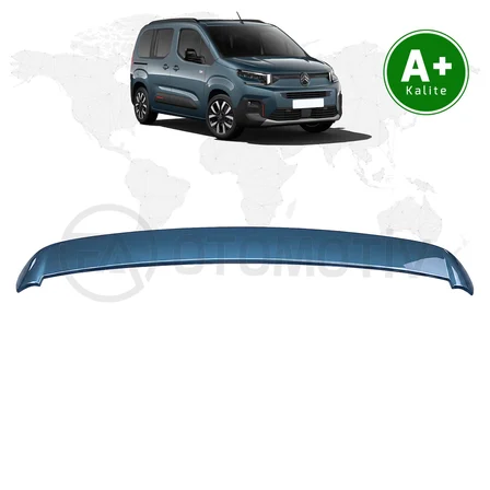 Citroen Berlingo Bagaj Üstü Spoiler Turkuaz Mavi (KJW) Boyalı 2024 Model ve Sonrası
