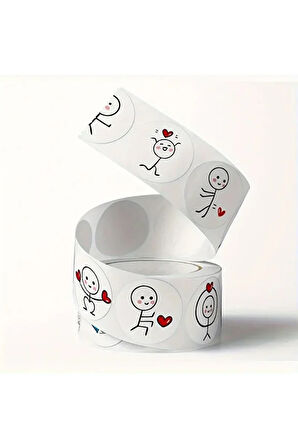 Kibrit Adam Kalpli Sticker 2.5cm 50 Adet
