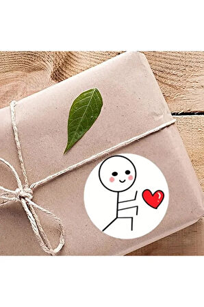 Kibrit Adam Kalpli Sticker 2.5cm 50 Adet