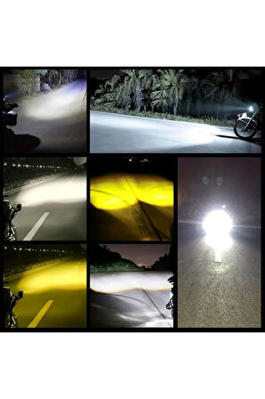 Motosiklet Led Işık Seti Kedi Gözü Beyaz ve Sarı Renk