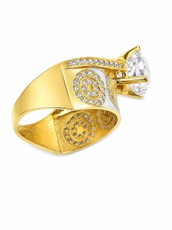 YAZICILAR 14 Ayar Altın Sultan Tektaş Zirkon Taşlı Kadın Yüzük – 4.29 Gr