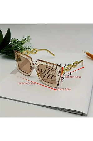 Onomo Kadın Büyük Boy Kare Moda Gözlüğü Kahverengi Renk