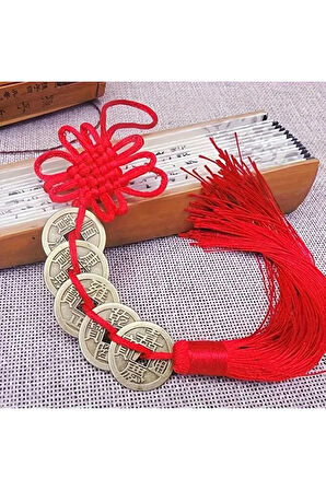 Feng Shui Şans Parası 5'li Askılı 27cm Boy