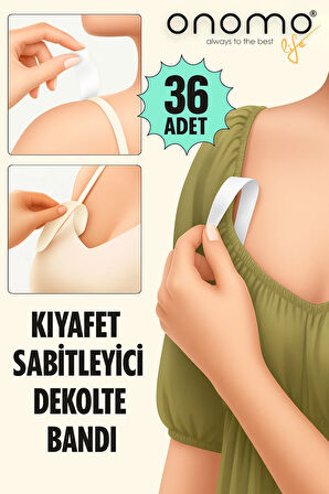 Şeffaf Elbise Sabitleyici Dekolte Kıyafet Sabitleme Bandı Elbise Kaydırmaz 36 Adet