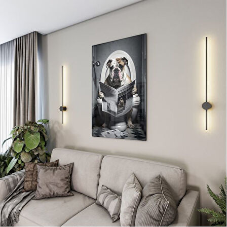 Hayvan Cam Tablo - Sevimli Dostlar Lavaboda - Dikey Motif 08-035