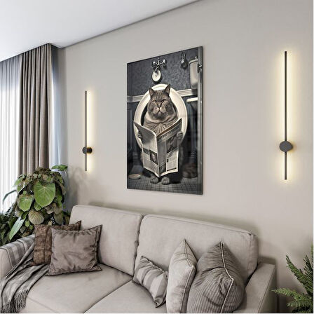 Hayvan Cam Tablo - Sevimli Dostlar Lavaboda - Dikey Motif 08-043