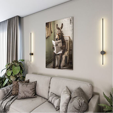 Hayvan Cam Tablo - Sevimli Dostlar Lavaboda - Dikey Motif 08-066