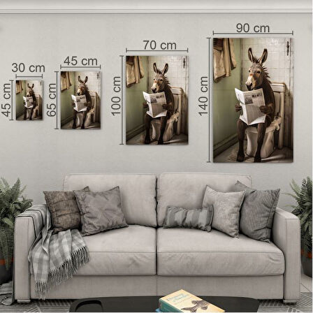 Hayvan Cam Tablo - Sevimli Dostlar Lavaboda - Dikey Motif 08-066