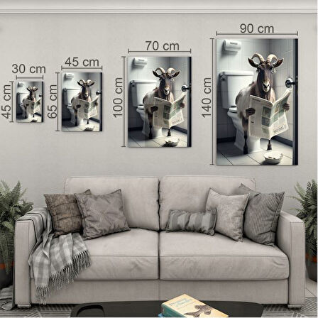 Hayvan Cam Tablo - Sevimli Dostlar Lavaboda - Dikey Motif 08-097