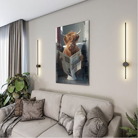 Hayvan Cam Tablo - Sevimli Dostlar Lavaboda - Dikey Motif 08-109